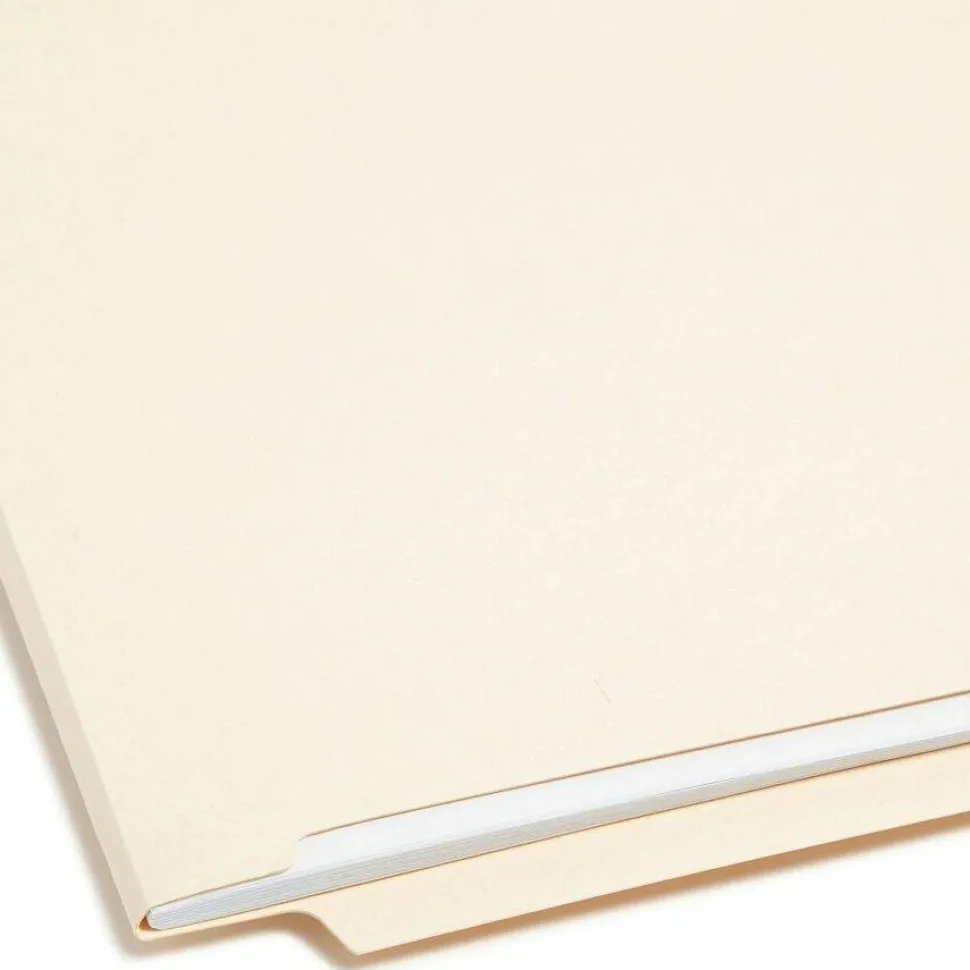 Smead End-Tab Folders With Fastener, 8 1/2" x 11", Letter, Manila, Box of 50 (34115)