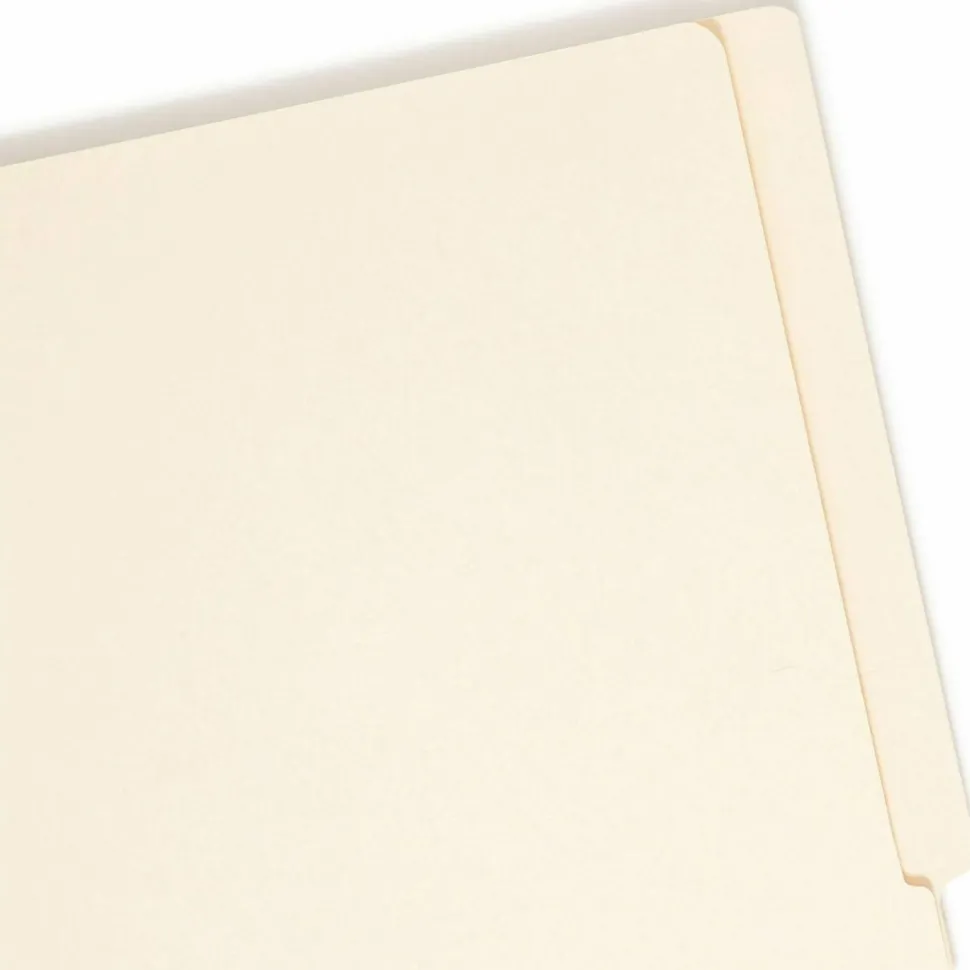 Smead End-Tab Folders With Fastener, 8 1/2" x 11", Letter, Manila, Box of 50 (34115)