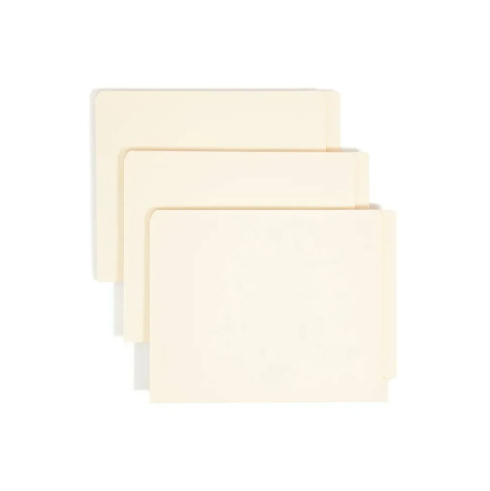 Smead End-Tab Folders With Fastener, 8 1/2" x 11", Letter, Manila, Box of 50 (34115)