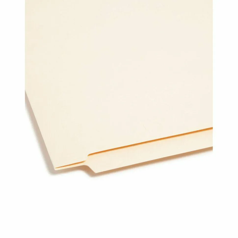 Smead End-Tab Folders With Fastener, 8 1/2" x 11", Letter, Manila, Box of 50 (34115)