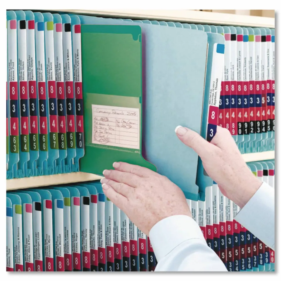 Smead End-Tab Out Guides, Letter Size, Green, Pack Of 25