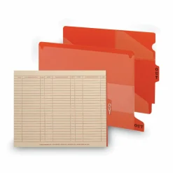 Smead End Tab Poly Out Guides, Two-Pocket Style, 1/3-Cut End Tab, Out, 8.5 x 11, Red, 50/Box