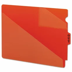 Smead End Tab Poly Out Guides, Two-Pocket Style, 1/3-Cut End Tab, Out, 8.5 x 11, Red, 50/Box