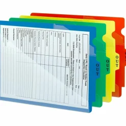 Smead End Tab Poly Out Guides, Two-Pocket Style, 1/3-Cut End Tab, Out, 8.5 x 11, Red, 50/Box