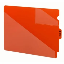 Smead End Tab Poly Out Guides, Two-Pocket Style, 1/3-Cut End Tab, Out, 8.5 x 11, Red, 50/Box