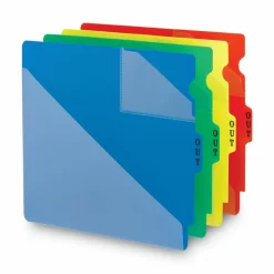 Smead End Tab Poly Out Guides, Two-Pocket Style, 1/3-Cut End Tab, Out, 8.5 x 11, Red, 50/Box