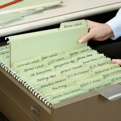 Smead FasTab Hanging File Folders, Letter Size, Moss, Pack Of 20