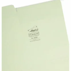 Smead FasTab Hanging File Folders, Letter Size, Moss, Pack Of 20