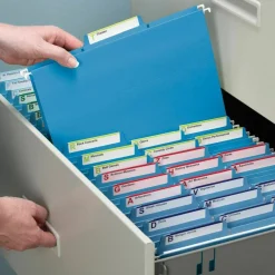 Smead FasTab Hanging File Folders, Letter Size, Blue, Box Of 20