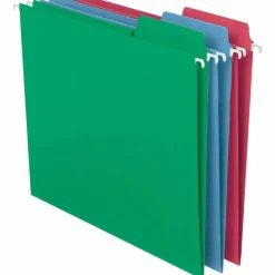 Smead FasTab Hanging File Folders, Letter Size, Assorted Colors, Pack Of 18 Folders