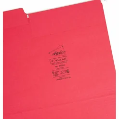 Smead FasTab Hanging File Folders, Letter Size, Assorted Colors, Pack Of 18 Folders