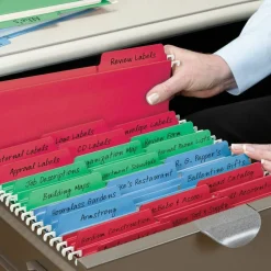 Smead FasTab Hanging File Folders, Letter Size, Assorted Colors, Pack Of 18 Folders