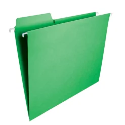 Smead FasTab Hanging File Folder, Letter Size, Green, Box Of 20