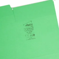 Smead FasTab Hanging File Folder, Letter Size, Green, Box Of 20