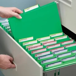 Smead FasTab Hanging File Folder, Letter Size, Green, Box Of 20