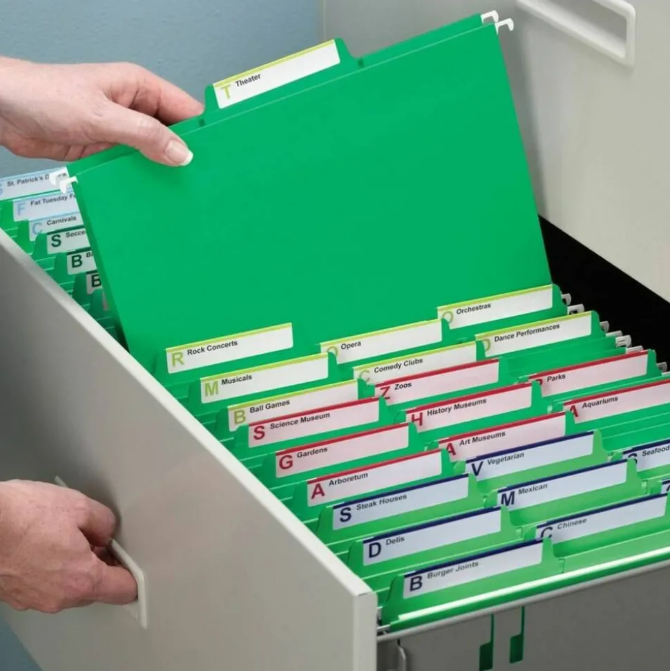 Smead FasTab Hanging File Folder, Letter Size, Green, Box Of 20