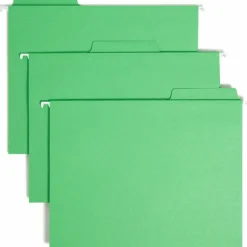 Smead FasTab Hanging File Folder, Letter Size, Green, Box Of 20