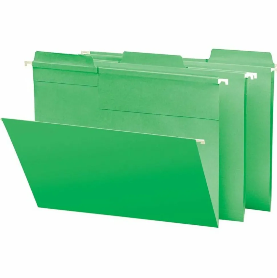 Smead FasTab Hanging File Folder, Letter Size, Green, Box Of 20