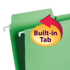 Smead FasTab Hanging File Folder, Letter Size, Green, Box Of 20