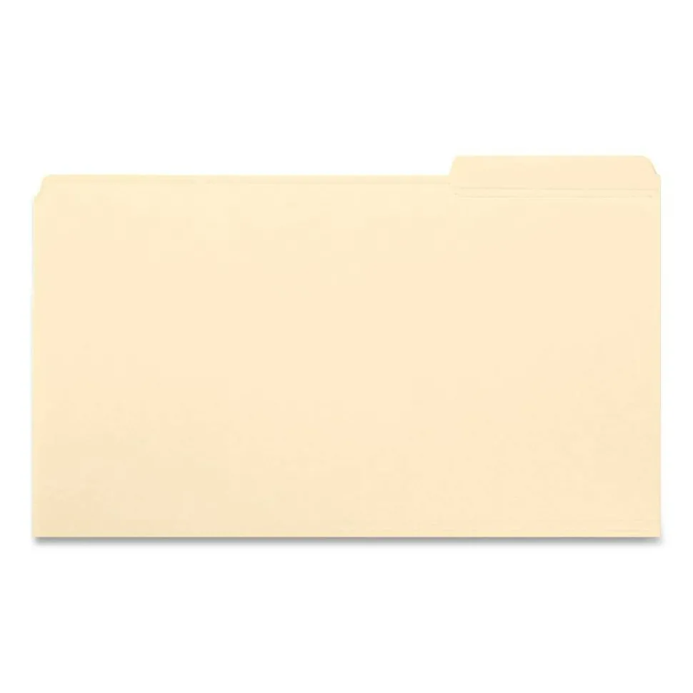 Smead File Folders, 1/3 Cut, Legal Size, Right Tab Cut, Manila, Box Of 100