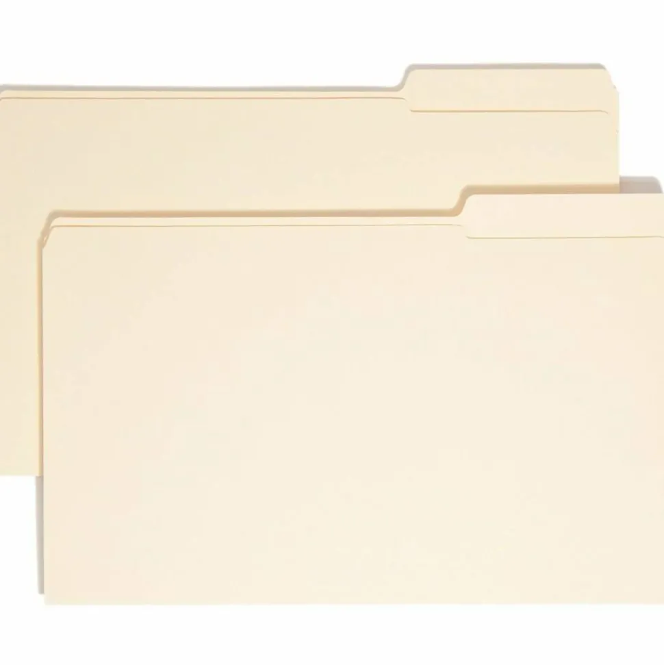 Smead File Folders, 1/3 Cut, Legal Size, Right Tab Cut, Manila, Box Of 100