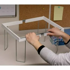 Smead Heavy-Duty Adjustable Hanging Folder Frame - Letter - 16" to 24" Long - Steel, Plastic - White - 1 Box