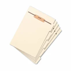 Smead Hinge Covered Fastener File Folder Dividers, Letter Size, Manila, Pack Of 50