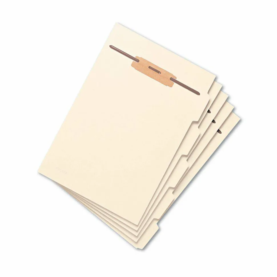 Smead Hinge Covered Fastener File Folder Dividers, Letter Size, Manila, Pack Of 50