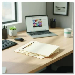 Smead Hinge Covered Fastener File Folder Dividers, Letter Size, Manila, Pack Of 50