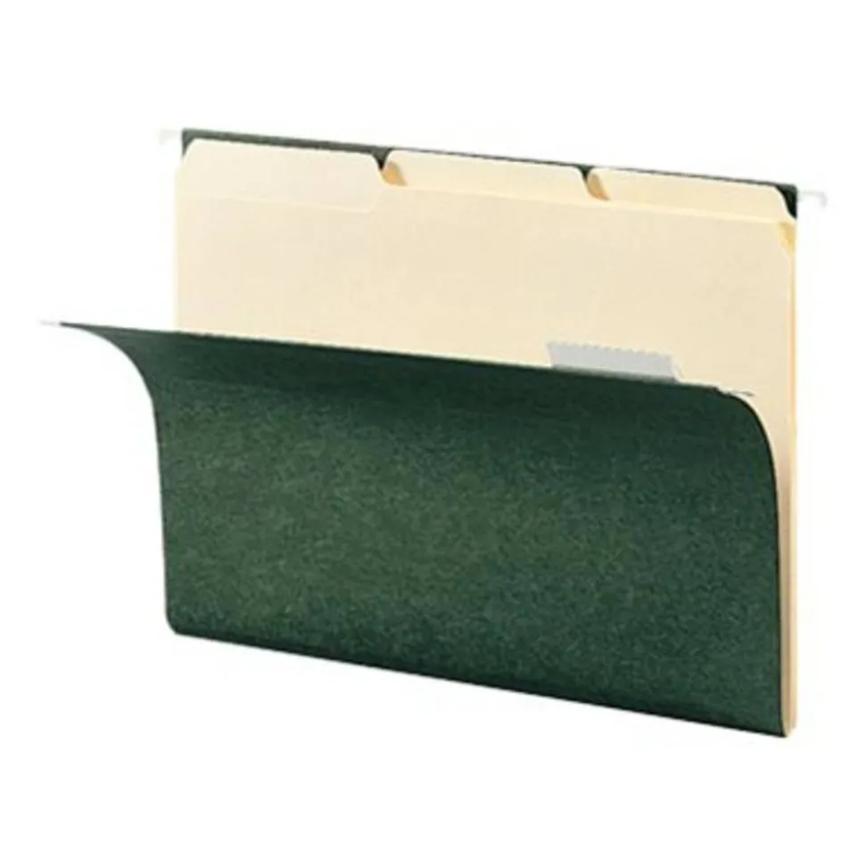 Smead Interior Folders, 1/3 Cut, Letter Size, Manila, Box Of 100