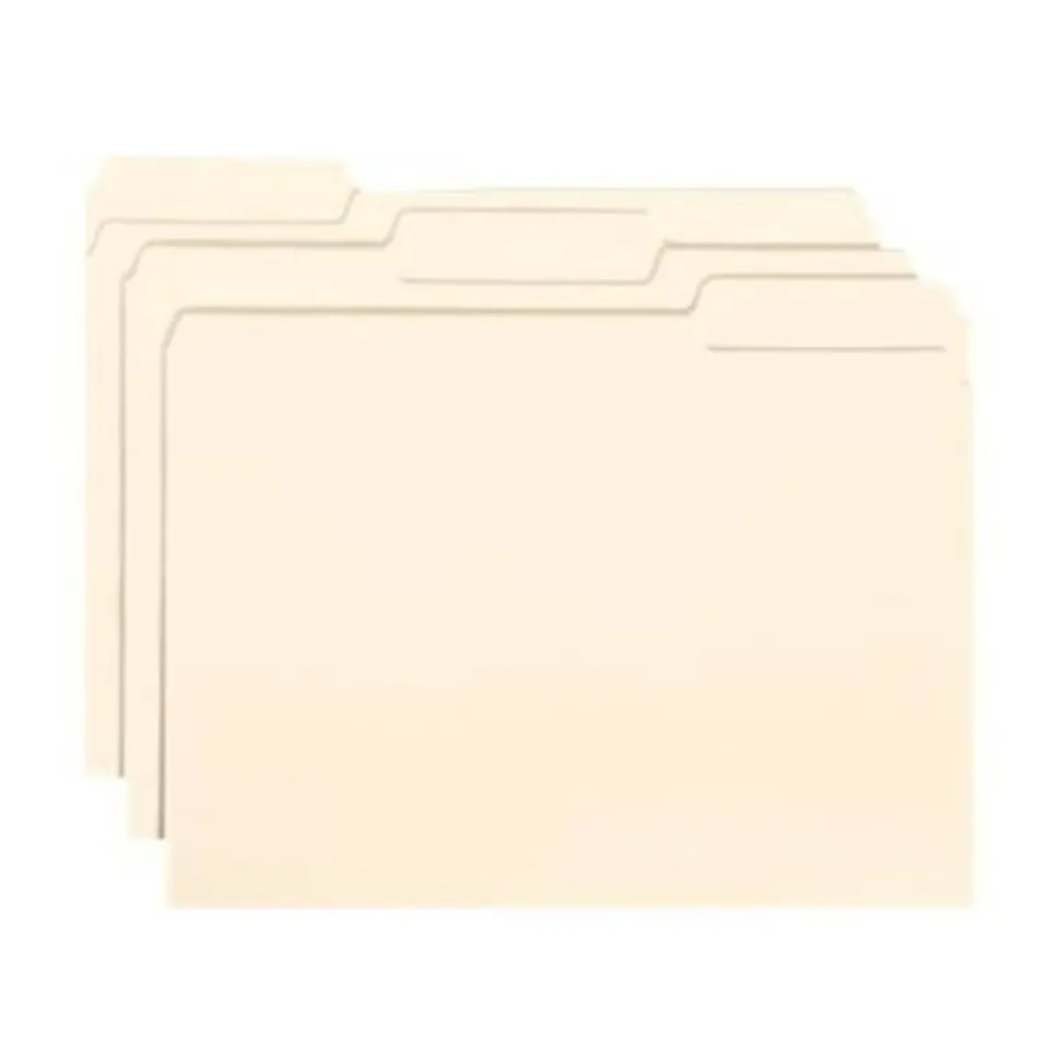 Smead Interior Folders, 1/3 Cut, Letter Size, Manila, Box Of 100