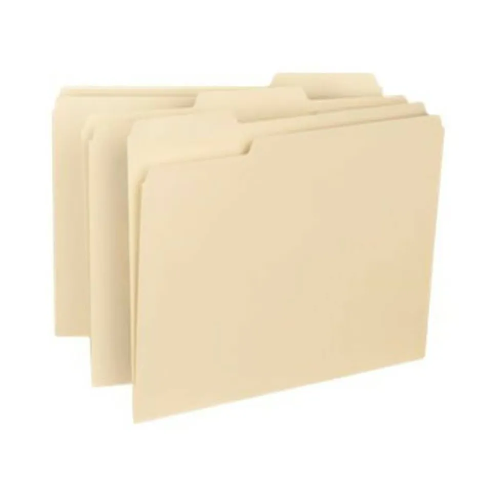 Smead Interior Folders, 1/3 Cut, Letter Size, Manila, Box Of 100