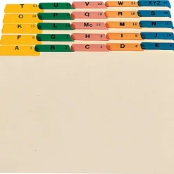 Smead Legal-Size Manila File Guides, Alphabetical, Assorted Color Tabs, Pack Of 25