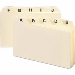 Smead Manila Card Guides, 1/5-Cut Top Tab, A to Z, 4 x 6, Manila, 25/Set