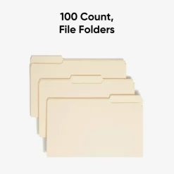 Smead Manila File Folders, Legal Size, 1/3 Cut, Pack Of 100 (15330)