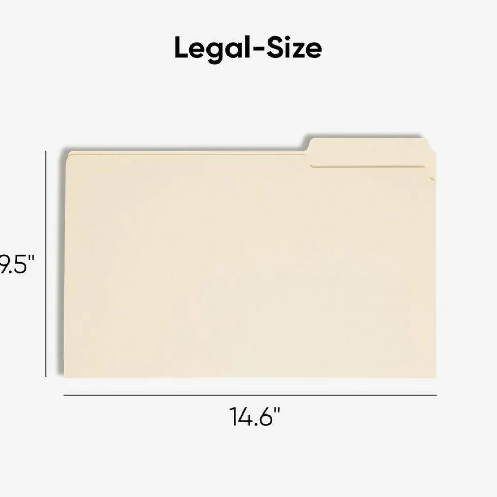 Smead Manila File Folders, Legal Size, 1/3 Cut, Pack Of 100 (15330)