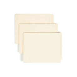 Smead Manila Reinforced End-Tab Folders, Straight Cut, Letter Size, Pack Of 100 (24110)