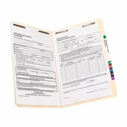 Smead Manila Reinforced Tab Fastener Folders With Two Fasteners, Straight Cut, Legal Size, Pack Of 50