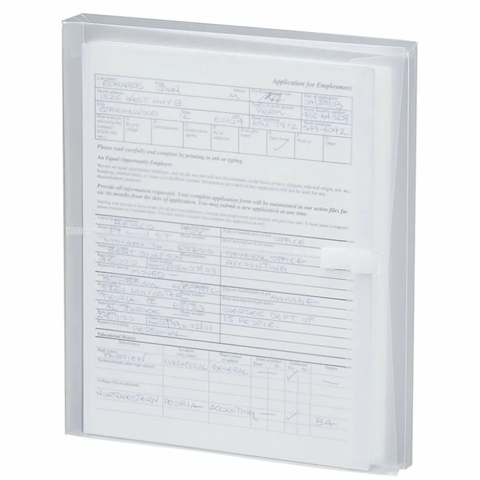 Smead Poly Envelopes, Letter Size, Side Opening, Clear, Pack Of 5