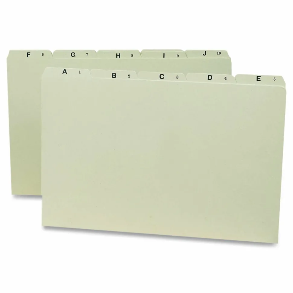 Smead Preprinted Pressboard A-Z File Guide, Legal Size, 100% Recycled, Green