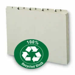 Smead Preprinted Pressboard 1-31 Daily File Guide, Letter Size, 100% Recycled, Gray/Green
