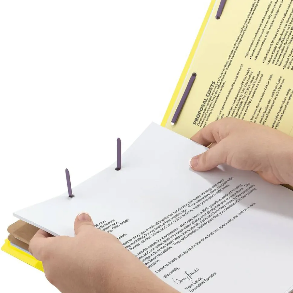 Smead Pressboard Classification Folders, 2 Dividers, Letter Size, Yellow, Box Of 10