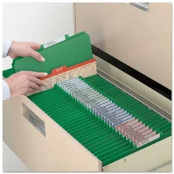 Smead Pressboard Colored Classification Folders, 2" Capacity, Green, Box Of 10 - 14063