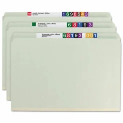 Smead Pressboard Fastener Folders With SafeSHIELD Coated Fasteners, 2" Expansion, Legal Size, Gray/Green, Box Of 25