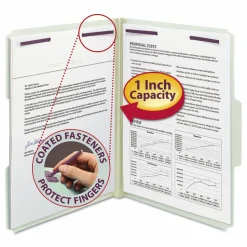 Smead Pressboard Fastener Folders With SafeSHIELD Fasteners, 1