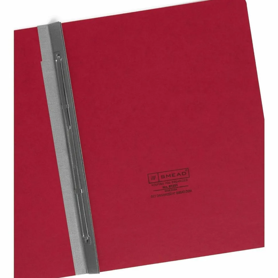 Smead Pressboard Report Covers, Letter Size (8 1/2" x 11"), 60% Recycled, Bright Red
