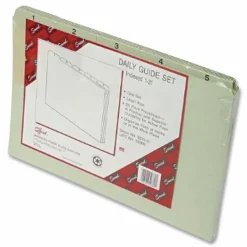 Smead 100% Recycled Daily Top Tab File Guide Set, 1/5-Cut Top Tab, 1 to 31, 8.5 x 14, Green, 31/Set