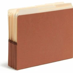 Smead Redrope End-Tab File Pockets, Letter Size, 3 1/2" Expansion, 30% Recycled, Redrope, Box Of 10