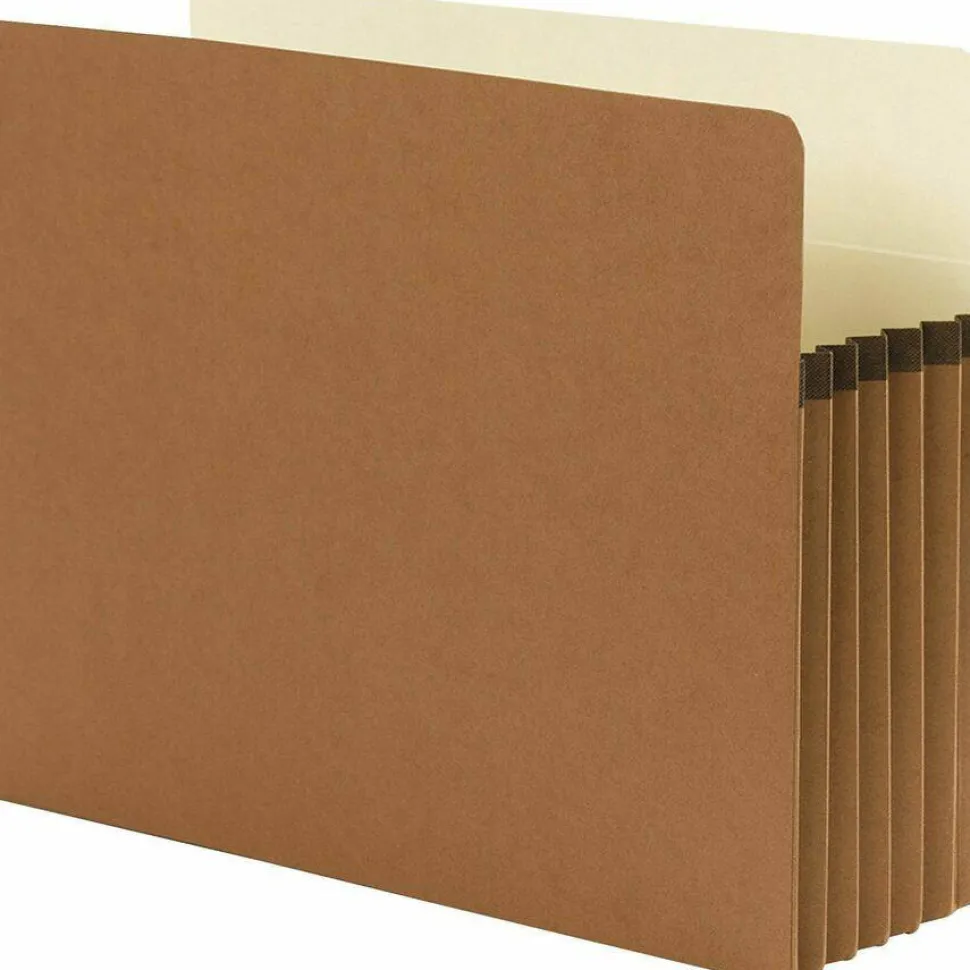 Smead Redrope File Pockets, Letter Size, 5 1/4" Expansion, 30% Recycled, Redrope, Box Of 50