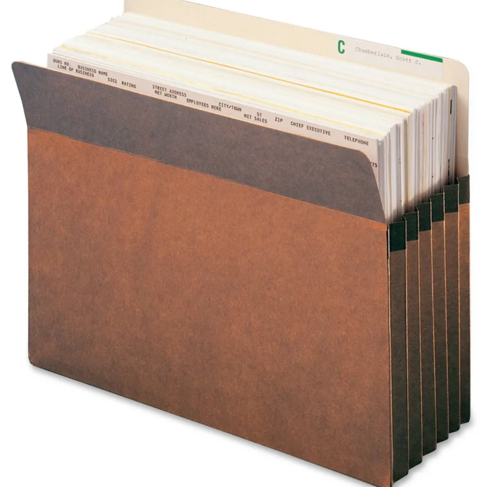Smead Redrope File Pockets, Letter Size, 5 1/4" Expansion, 30% Recycled, Redrope, Box Of 50